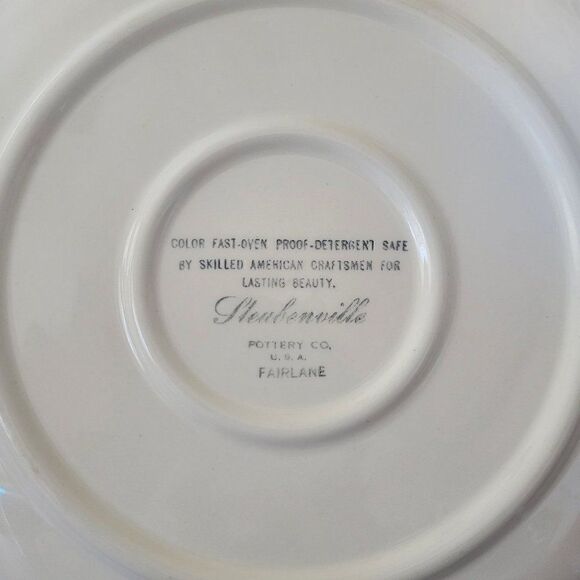 Vintage Steubenville Fairlane Blue & Pink Floral Serving Platter - Picture 3 of 5